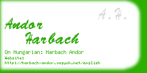 andor harbach business card